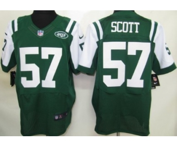 Nike New York Jets #57 Bart Scott Green Elite Jersey