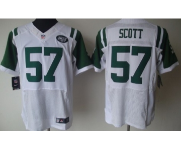 Nike New York Jets #57 Bart Scott White Elite Jersey