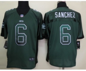 Nike New York Jets #6 Mark Sanchez Drift Fashion Green Elite Jersey