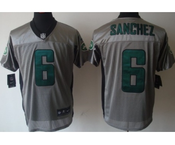 Nike New York Jets #6 Mark Sanchez Gray Shadow Elite Jersey