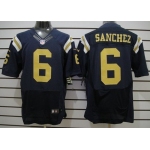 Nike New York Jets #6 Mark Sanchez Navy Blue Elite Jersey