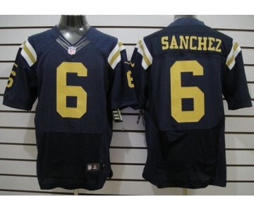 Nike New York Jets #6 Mark Sanchez Navy Blue Elite Jersey