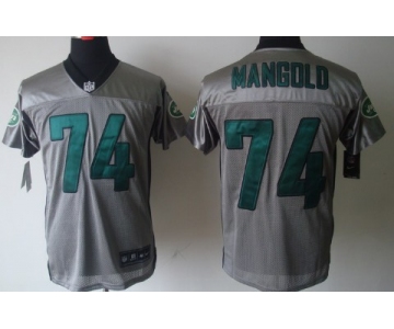 Nike New York Jets #74 Nick Mangold Gray Shadow Elite Jersey