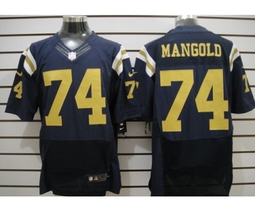 Nike New York Jets #74 Nick Mangold Navy Blue Elite Jersey