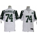 Nike New York Jets #74 Nick Mangold White Elite Jersey