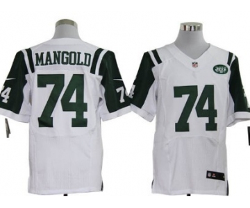 Nike New York Jets #74 Nick Mangold White Elite Jersey