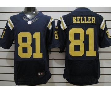 Nike New York Jets #81 Dustin Keller Navy Blue Elite Jersey