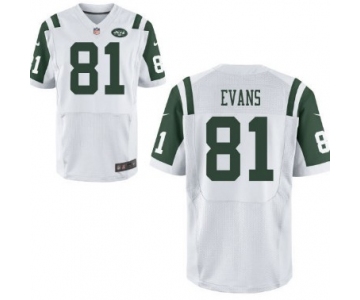 Nike New York Jets #81 Shaq Evans White Elite Jersey