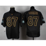 Nike New York Jets #87 Eric Decker 2014 All Black/Gold Elite Jersey