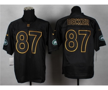 Nike New York Jets #87 Eric Decker 2014 All Black/Gold Elite Jersey