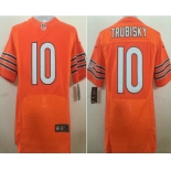 Men's Chicago Bears #10 Mitchell Trubisky Orange Alternate Stitched NFL Nike Elite Jersey