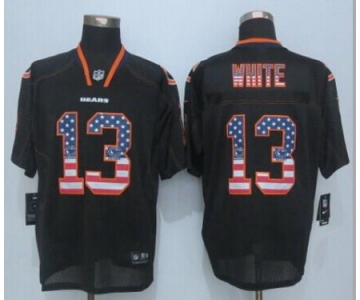 Men's Chicago Bears #13 Kevin White 2014 Nike USA Flag Fashion Black Elite Jersey
