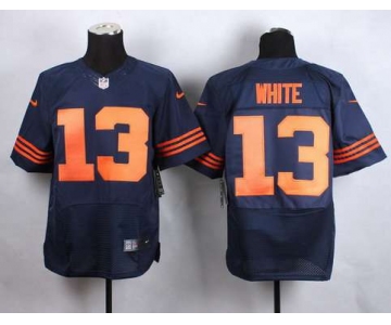Men's Chicago Bears #13 Kevin White 2015 NFL Draft 7th Overall Pick Nike Navy Blue With Orange Elite Jersey