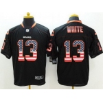 Men's Chicago Bears #13 Kevin White Black USA Flag Fashion NFL Nike Elite Jersey