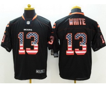 Men's Chicago Bears #13 Kevin White Black USA Flag Fashion NFL Nike Elite Jersey