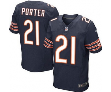 Men's Chicago Bears #21 Tracy Porter Navy Blue Team Color NFL Nike Elite Jersey