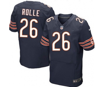 Men's Chicago Bears #26 Antrel Rolle Navy Blue Team Color NFL Nike Elite Jersey