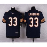 Men's Chicago Bears #33 Jeremy Langford Navy Blue Team Color NFL Nike Elite Jersey