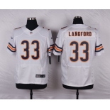 Men's Chicago Bears #33 Jeremy Langford White Road NFL Nike Elite Jersey