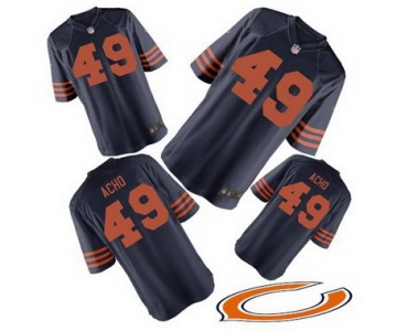 Men's Chicago Bears #49 Sam Acho Navy Blue With Orange Alternate NFL Nike Elite Jersey