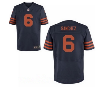 Men's Chicago Bears #6 Mark Sanchez Blue With Orange Alternate Stitched NFL Nike Elite Jersey