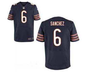 Men's Chicago Bears #6 Mark Sanchez Navy Blue Team Color Stitched NFL Nike Elite Jersey