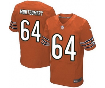 Men's Chicago Bears #64 Will Montgomery Orange Alternate NFL Nike Elite Jersey