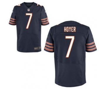 Men's Chicago Bears #7 Brian Hoyer Navy Blue Tean Cikir NFL Nike Elite Jersey