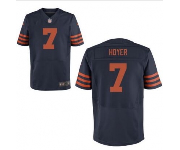 Men's Chicago Bears #7 Brian Hoyer Navy Blue With Orange Alternate NFL Nike Elite Jersey