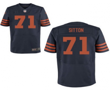 Men's Chicago Bears #71 Josh Sitton Navy Blue With Orange Alternate Stitched NFL Nike Elite Jersey