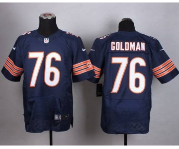 Men's Chicago Bears #76 Eddie Goldman Nike Navy Blue Elite Jersey