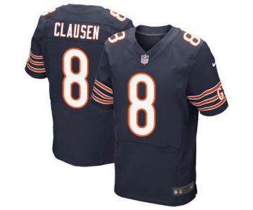 Men's Chicago Bears #8 Jimmy Clausen Navy Blue Team Color NFL Nike Elite Jersey