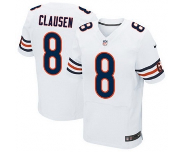 Men's Chicago Bears #8 Jimmy Clausen White Road NFL Nike Elite Jersey