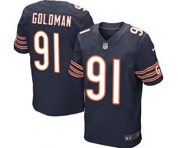 Men's Chicago Bears #91 Eddie Goldman Navy Blue Team Color NFL Nike Elite Jersey