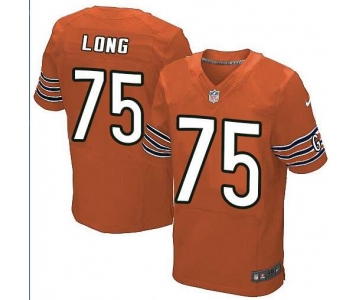 Men's Nike Chicago Bears #75 Kyle Long Elite Orange Alternate NFL Jersey