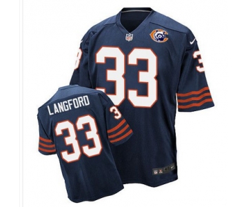 Nike Bears #33 Jeremy Langford Navy Blue Throwback Men's Stitched NFL Elite Jersey