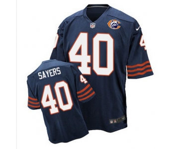 Nike Bears #40 Gale Sayers Navy Blue Throwback Men's Stitched NFL Elite Jersey