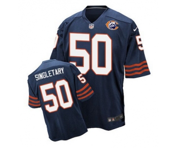 Nike Bears #50 Mike Singletary Navy Blue Throwback Men's Stitched NFL Elite Jersey