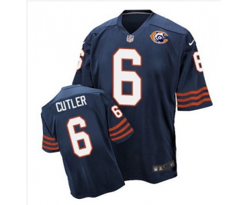 Nike Bears #6 Jay Cutler Navy Blue Throwback Men's Stitched NFL Elite Jersey