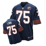 Nike Bears #75 Kyle Long Navy Blue Throwback Men's Stitched NFL Elite Jersey