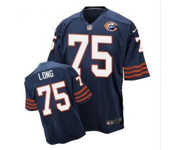 Nike Bears #75 Kyle Long Navy Blue Throwback Men's Stitched NFL Elite Jersey