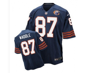 Nike Bears #87 Tom Waddle Navy Blue Throwback Men's Stitched NFL Elite Jersey