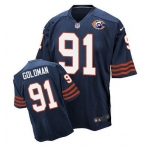 Nike Bears #91 Eddie Goldman Navy Blue Throwback Men's Stitched NFL Elite Jersey