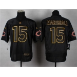 Nike Chicago Bears #15 Brandon Marshall 2014 All Black/Gold Elite Jersey