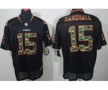 Nike Chicago Bears #15 Brandon Marshall Black With Camo Elite Jersey