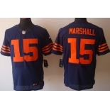 Nike Chicago Bears #15 Brandon Marshall Blue With Orange Elite Jersey