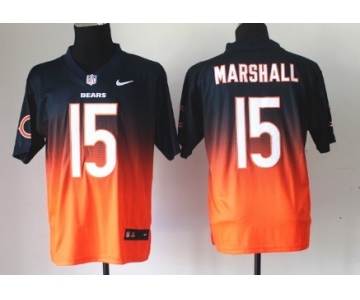 Nike Chicago Bears #15 Brandon Marshall Blue/Orange Fadeaway Elite Jersey