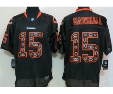 Nike Chicago Bears #15 Brandon Marshall Lights Out Black Ornamented Elite Jersey