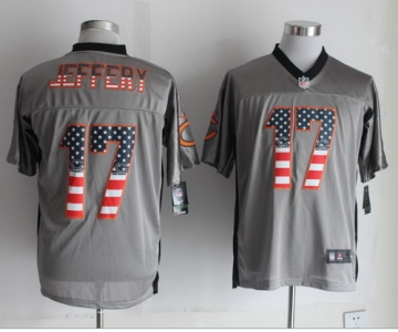 Nike Chicago Bears #17 Alshon Jeffery 2014 USA Flag Fashion Gray Elite Jersey