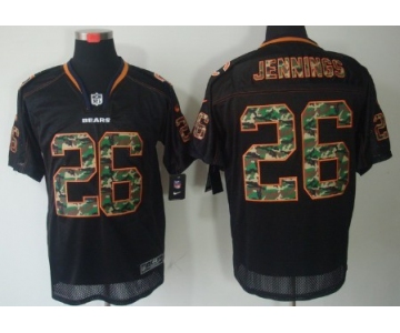 Nike Chicago Bears #26 Tim Jennings Black With Camo Elite Jersey